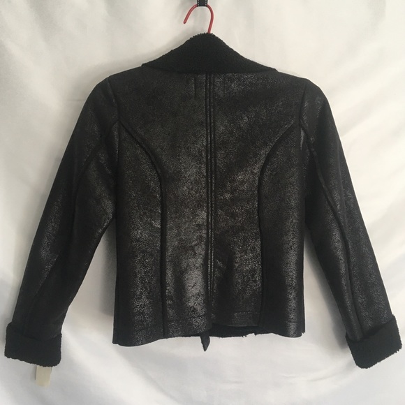 Rock & Republic Shearling Moto Jacket Tiny Fit XXS - Picture 3 of 6